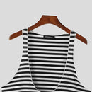 INCERUN Mens Striped U-Neck Sleeveless Casual Vest Simple Gym Sports Tank Top