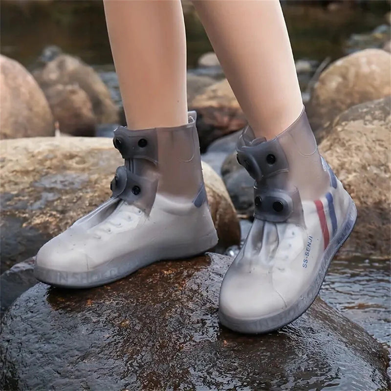 XANES Bike Shoe Covers Waterproof Rain Booties Silicone Slip-resistant Rainy Day Thick Rain Boots Covers Foot Covers for Cycling