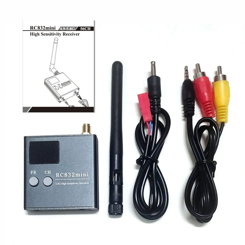 SJ RC832 Mini Wireless 4.9G-5.8G 56CH 5dB Two-Way Video/Audio High Sensitivity Receiver for RC Drones