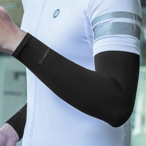 ROCKBROS UPF50+ UV Protection Solid Arm Sleeves Quick-drying Breathable High Elastic Fit Sunscreen Sleeves for Summer Outdoor Driving Sports
