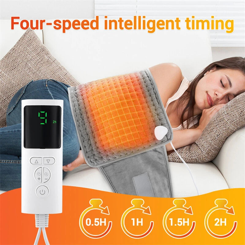 TENGOO Electric Heating Pad for Waist Back Neck Shoulders, Heated Cushion Waist Belt with 4 Timers & 9 Heating Setting, Comfortable Warm