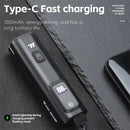 WEST BIKING Smart LED Digital Display Bike Headlight 1500mAh Battery Type-C Charging Waterproof Mini Portable Bicycle Front Light for MTB Bike Road Bike Flashlight