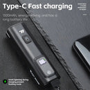 WEST BIKING Smart LED Digital Display Bike Headlight 1500mAh Battery Type-C Charging Waterproof Mini Portable Bicycle Front Light for MTB Bike Road Bike Flashlight