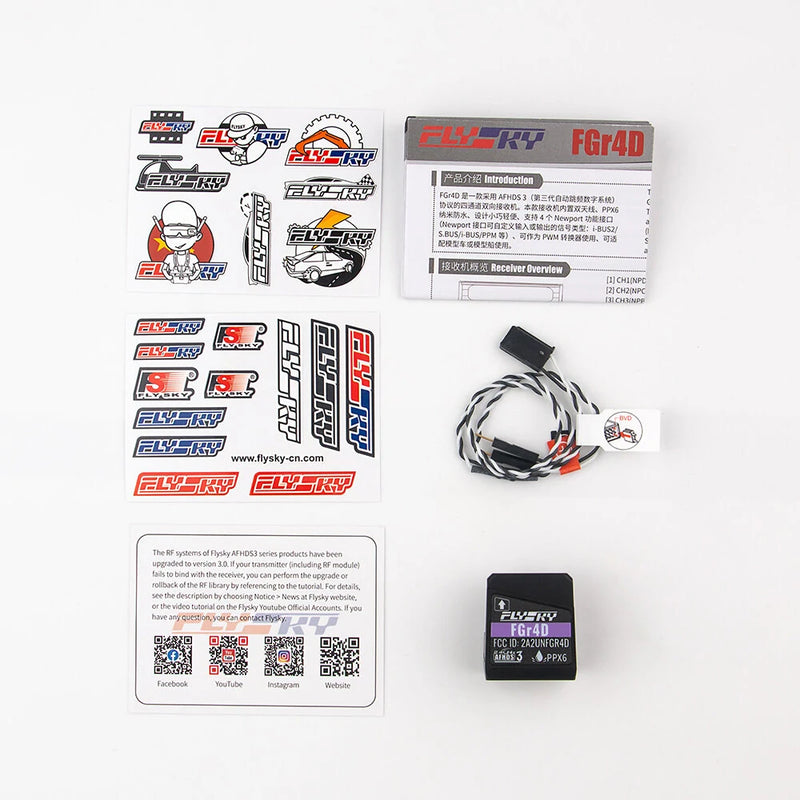 Flysky FGr4D 2.4GHz 4CH AFHDS 3 Built-in Antenna PWM/PPM/i-BUS2/S.BUS/i-BUS Receiver for RC Airplane Car Boat