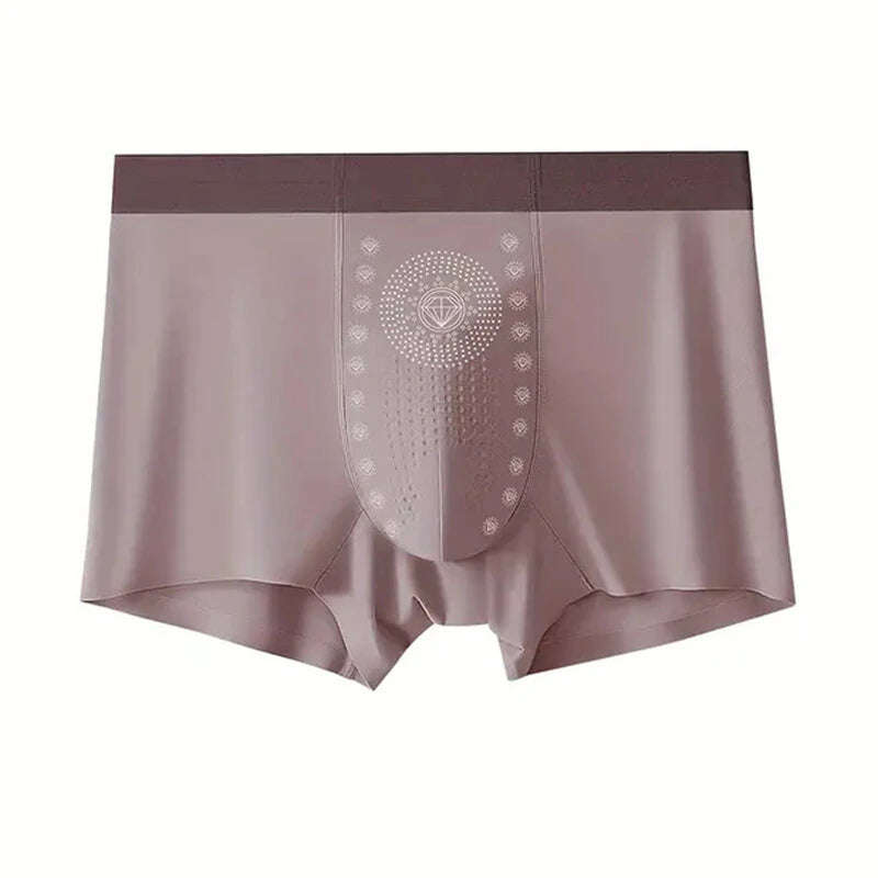 5pcs Men's Antibacterial Underwear, Casual Boxer Briefs Multipack, Ice silk Breathable Comfort Fit Underpants, Elastic Waistband Boxer Trunks Sports Undershorts