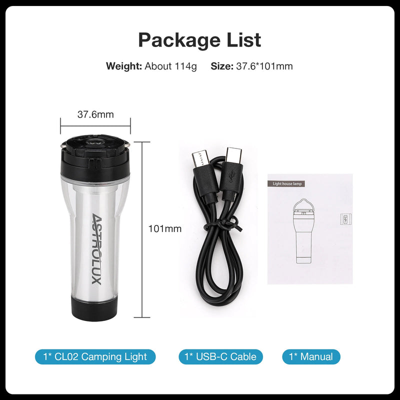 Astrolux CL02 3000-6500K Flashlight and Cozy Light 2 in 1 Camping Lamp, Type-C Rechargeable 50h Max Runtime, Customize Brightness Level Outdoor LED Tent Light Multifunction Ambient Lamp Atmosphere Light
