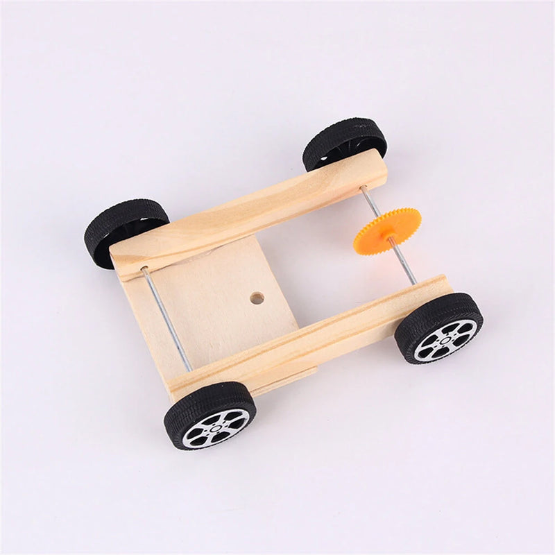 Wooden Solar Electric Vehicle Model Assembly Kit DIY Children's Science Experiment Education Puzzle Toy Student Technology Small Production