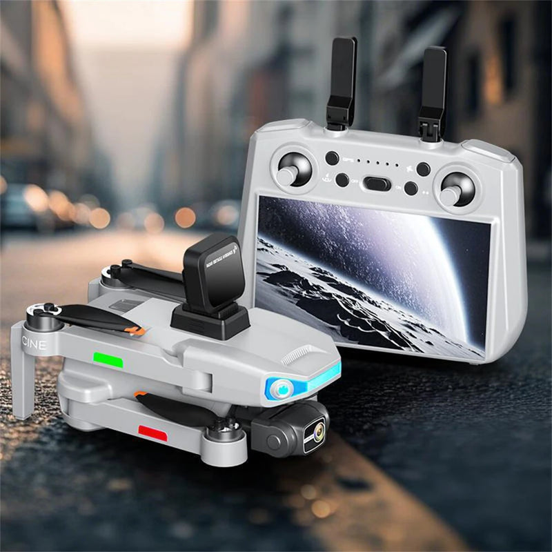AE3 PRO MAX GPS 3KM Digital FPV with 4K HD Camera 3-Axis EIS Mechanical Gimbal Obstacle Avoidance 7inch Touchable LCD Screen Controller Brushless Foldable RC Drone Quadcopter RTF