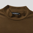 INCERUN Mens T-shirt Fashion Scooped Long Sleeve Black Tshirt Summer Party Solid Color Design T Shirt Top