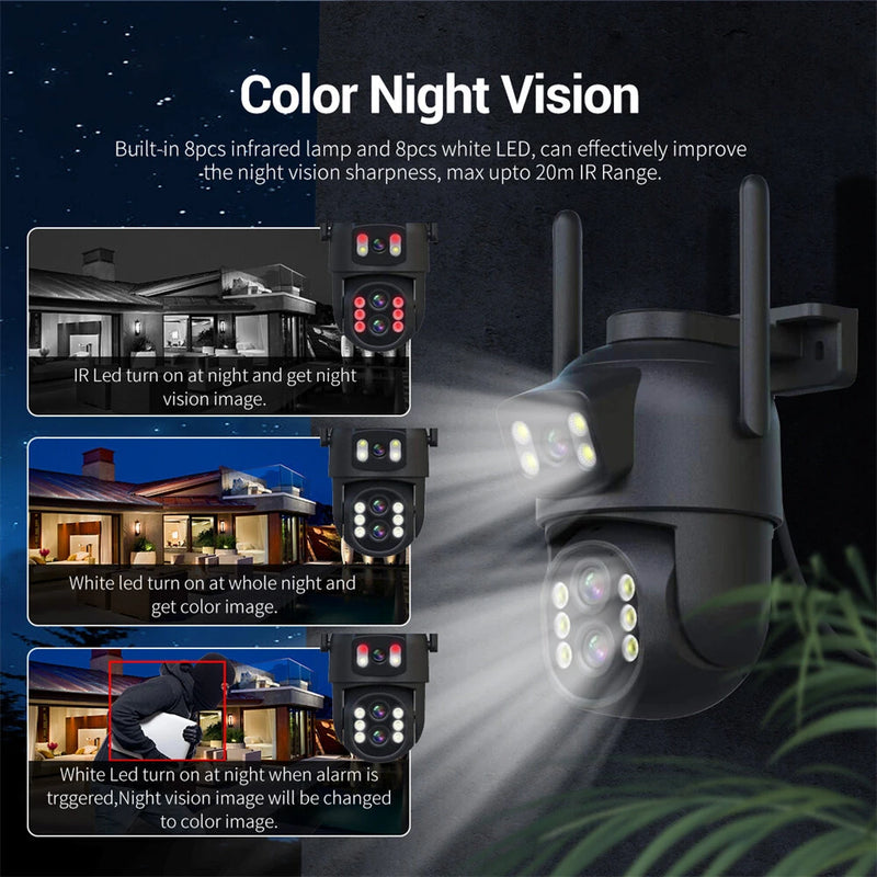 ESCAM QF500 10X Dual Lens 5MP+5MP WiFi IP Camera Night Vision Pan/Tilt Humanoid Detection Waterproof Two Way Audio Cloud Storage