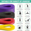 KALOAD 5pc Pull Up Resistance Bands 5-125lbs Assist Exercise Workout Band Set for Fitness Strength Weightlifting and Powerlifting- Stretch Mobility Assistance Bands at Home Gym/Crossfit Training