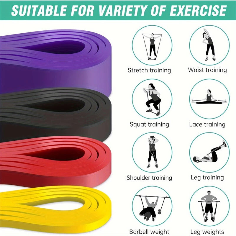KALOAD 5pc Pull Up Resistance Bands 5-125lbs Assist Exercise Workout Band Set for Fitness Strength Weightlifting and Powerlifting- Stretch Mobility Assistance Bands at Home Gym/Crossfit Training