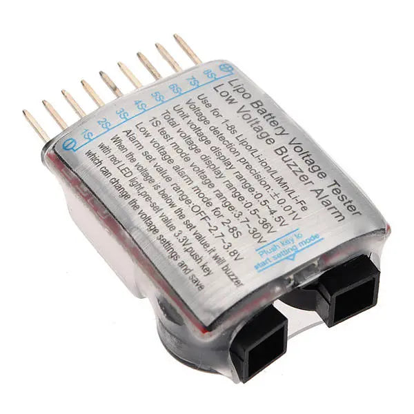 5Pcs 2 in 1 Lipo Battery Low Voltage Tester 1S-8S Buzzer Alarm