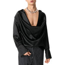 INCERUN Mens Shirts Solid Color Long Sleeve Top Shirts Summer Fashion  Stacked Neck Top Shirts Party Male Clothing