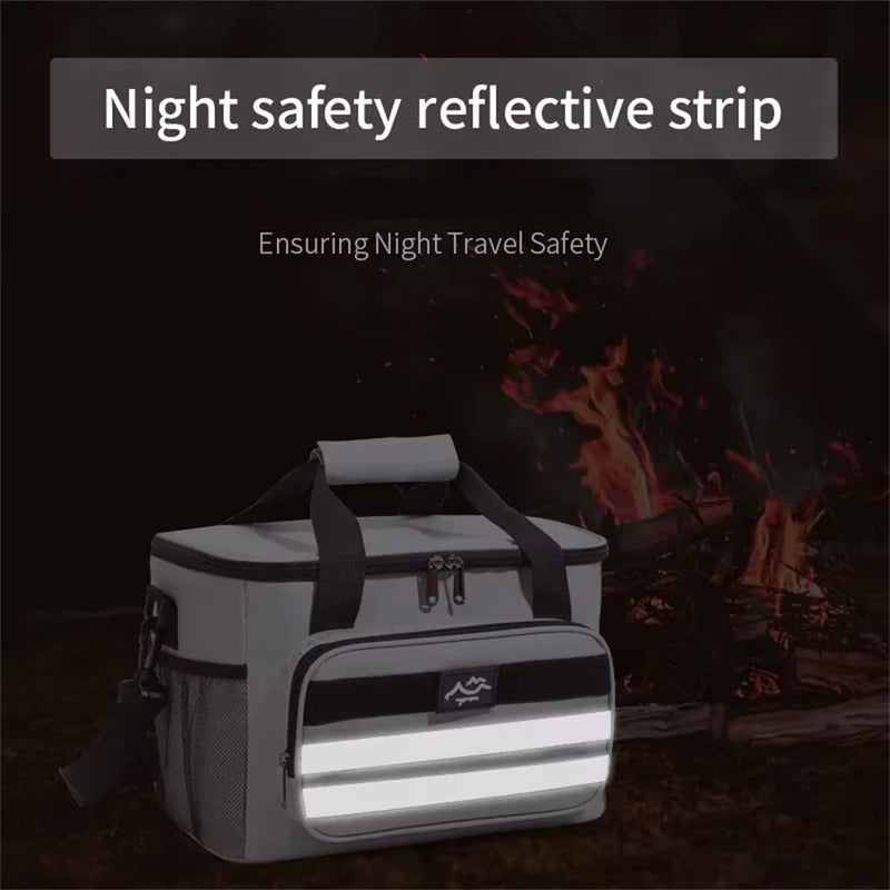 IPRee Large-Capacity Outdoor Picnic Bag Handheld&Crossbody Multi-Layers Travel Thermal Bag Two-way Zipper Portable Outdoor Insulation Bag