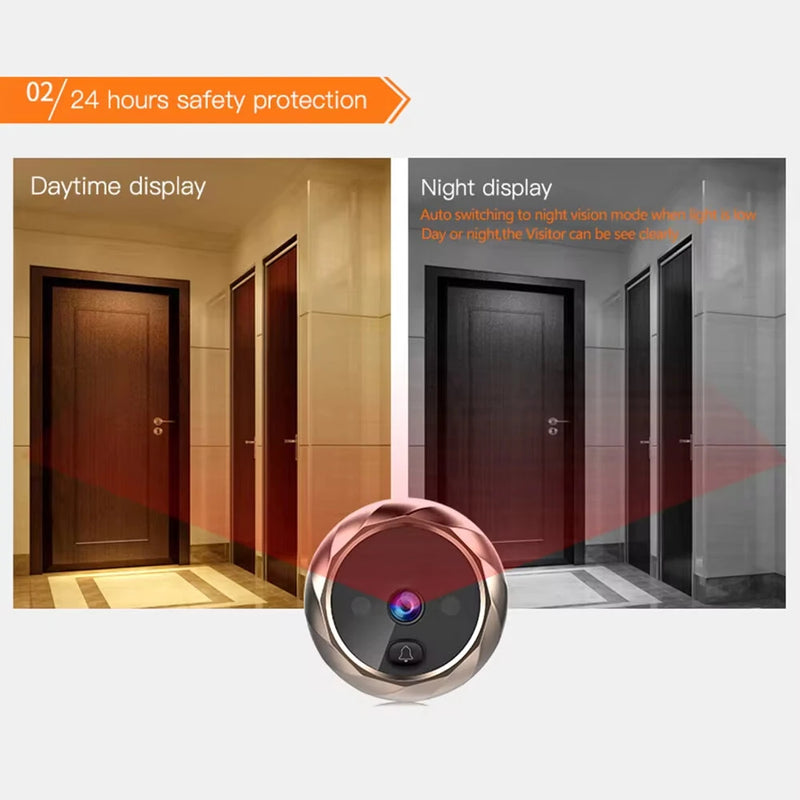 DD1 Digital Door Viewer Peephole Door Camera Doorbell 2.8-inch Night Vision Photo Shooting Digital Door Monitoring for Home Security