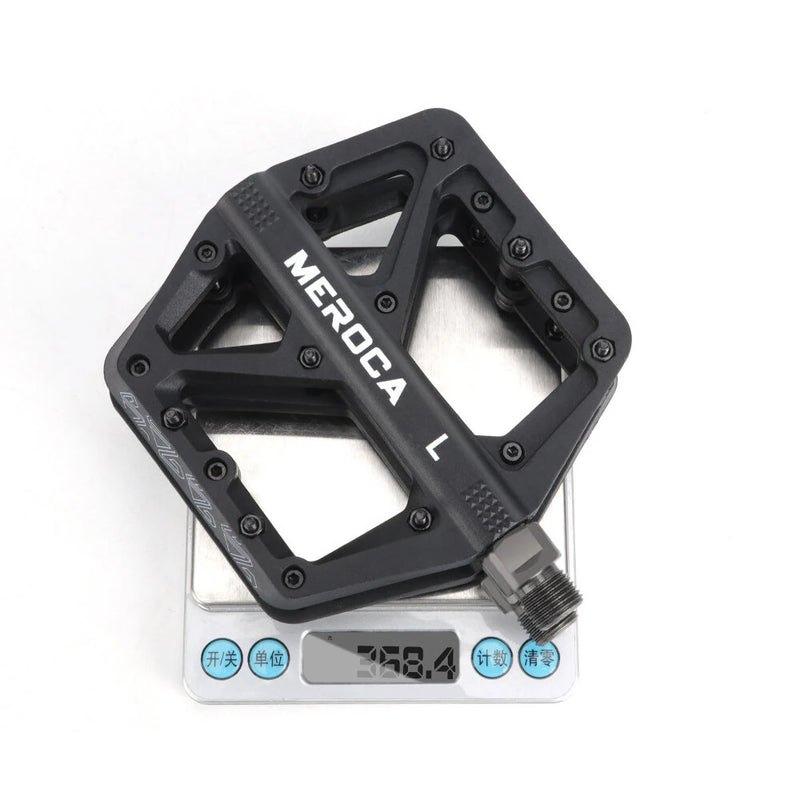 MEROCA Bicycle Pedals Mountain Bike Pedals Lightweight Nylon Bearing Lubricated Width Non-slip Pedals for MTB Cycling