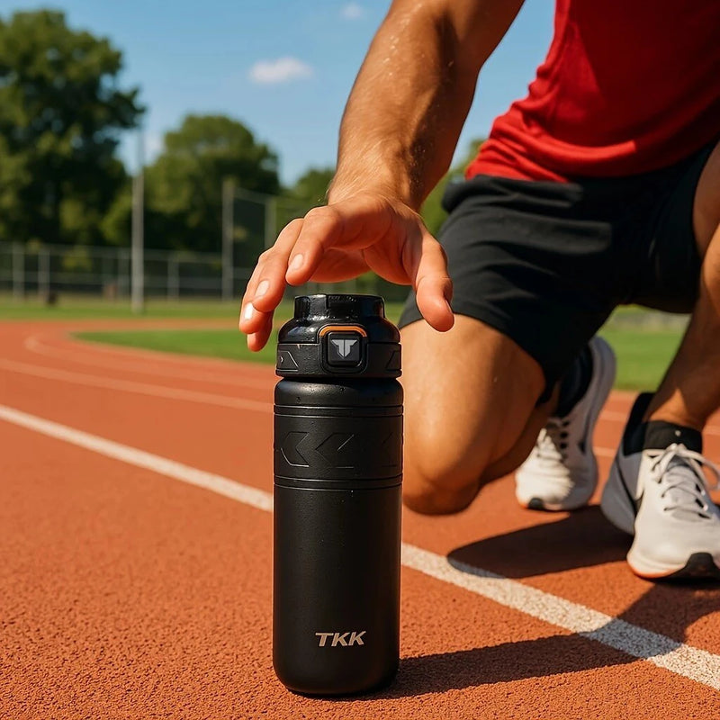 TKK SUS316 700ml Thermos Bottle Large Capacity Vaccum Cup Cold Insulation Portable Strap with Tea Flitter Thermal Flask