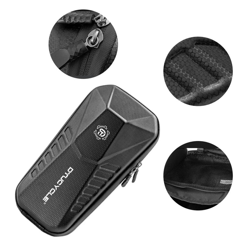 DTUCYCLE 2/3/4L Electric Bike Bag Waterproof Double Zipper Hard Shell Front Hangding Storage Bag for Electric Bicycle Scooter