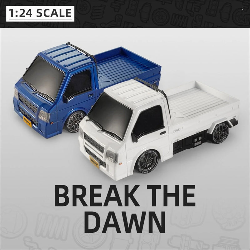 S817 RTR 1/24 2.4G 4WD MINI Drift RC Car Van Truck LED Light High Speed Simulation Desktop Cargo Dual Speed Remote Control Vehicles Models Toys