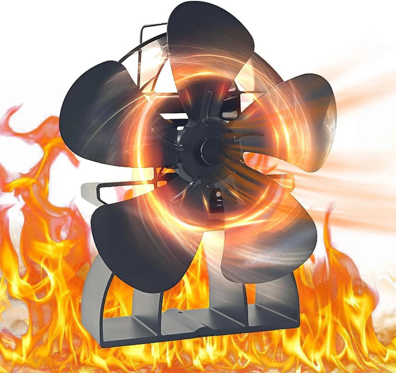 4/5/6 Blade Fireplace Fan Heat Powered Wood Burn Fan No Electricity Oven Fan for Stove/Log Burner/Fireplace Eco Friendly Fan