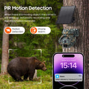 3MP 4G Solar Powered Cameras WIFI Wireless Outdoors 360 View Animal Monitoring Camouflage PTZ Security Camera