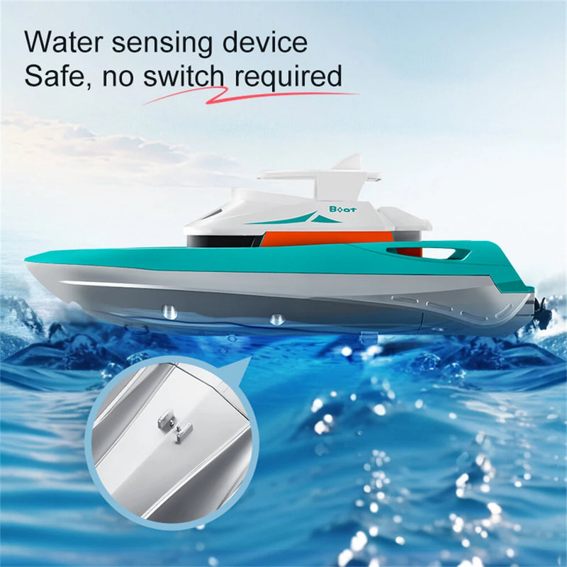 S821 S822 RTR 1/32 2.4G Mini RC Boat Waterproof Remote Control Ship LED Light High Speed Palm Speed Vehicles Models Dual Propeller Summer Pool Water Toys
