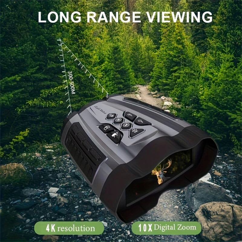 Portable 300M Infrared Night Vision Binoculars 2.5K UHD 58M Pixels 10X Zoom Digital Telescope for Camping Recorder Climbing Hiking