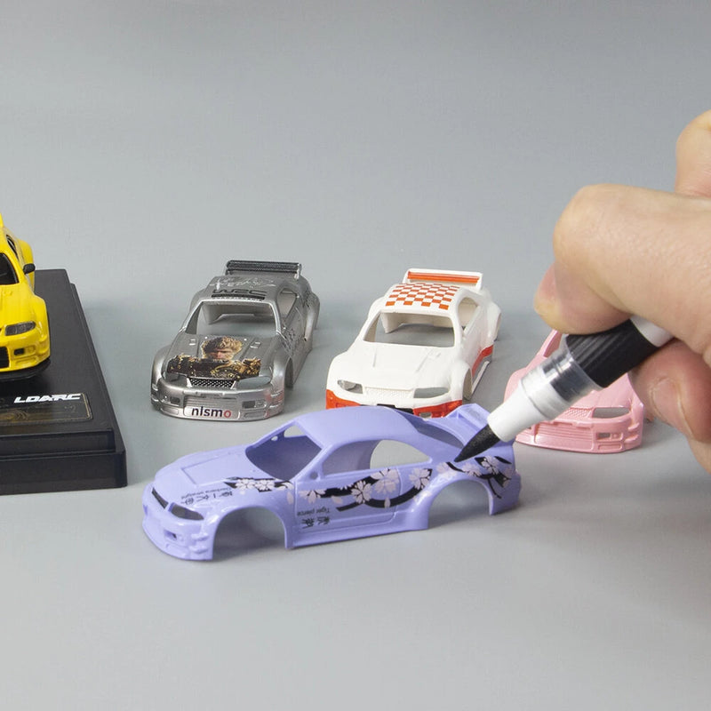 LDARC R02 1/64 2.4G RWD Drift RC Car Mini Race LED Light Radio Control High-Speed Motor On-Road Racing Vehicle Model Boys Gifts 60 Minutes Playing Time Toys