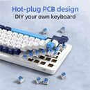 K82 Type-C Wired Mechanical Keyboard with Knob 75% Layout PCB Hot Swappable Backlight 82 Keys Multifunctional Gaming Keyboard