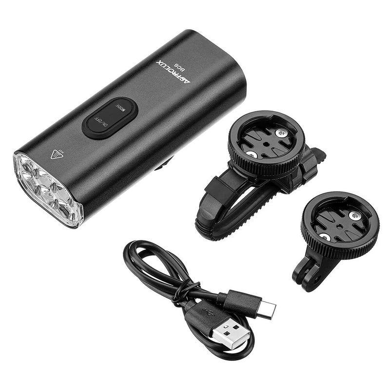 Astrolux BC6 2000Lm Super Bright Bike Headlights 6 LED Large Beads 4800mAh Battery IPX6 Waterproof 5 Light Modes Type-C Fast Charge Aluminum Alloy Bicycle Front Light Flashlight