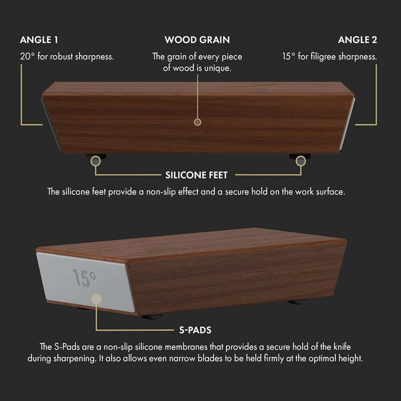 Newly Knife Sharpener Rolling Magnetic Knife Sharpener Kit Roller Edge Countertop Rolling Knife Sharpener Tool Two Sharpening Angles of 15 and 20 for Any Hardness Steel Makes Knife Sharpening