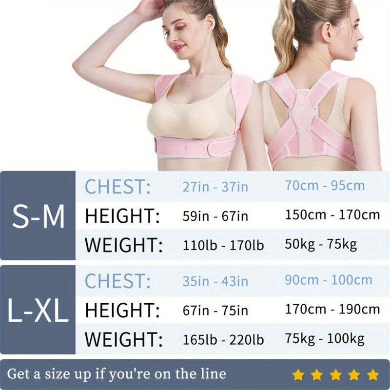 PRANASH Sport Posture Corrector for Women and Men Adjustable Upper Back Brace Shoulder Lumbar Back Support Belt for Fitness Health Recovery