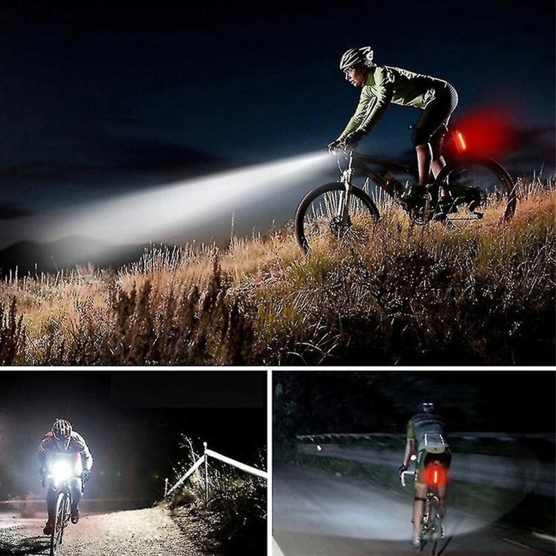 BIKIGHT Solar Rechargeable LED Bicycle Headlight Anti-glare Type-C Charging Waterproof Bike Front Light for MTB Night Riding Safety