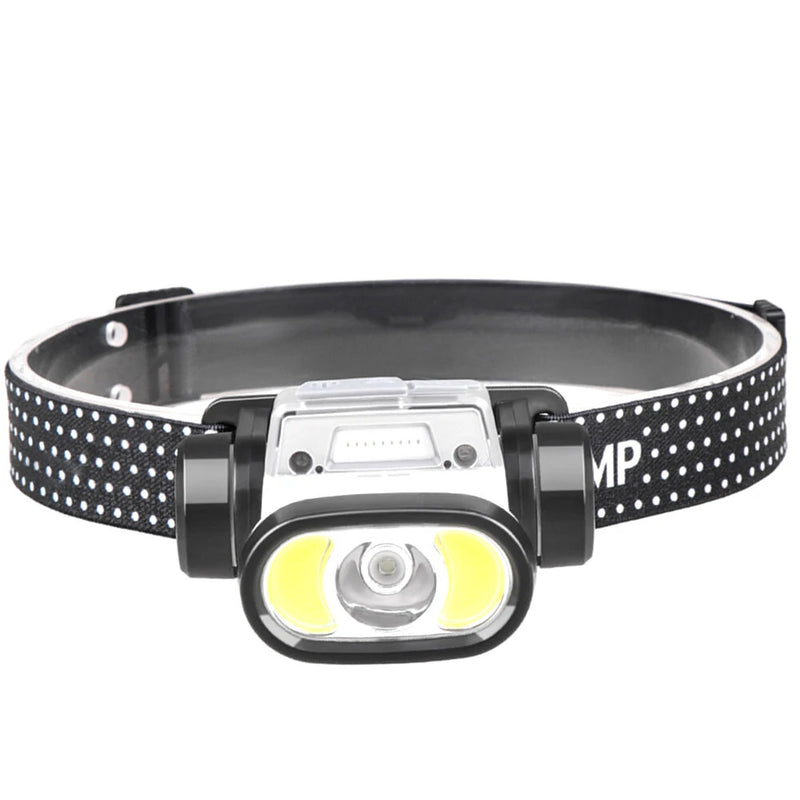 Wave Sensor 2000mAh 400LM 5 Lighting Modes LED Headlamp USB Rechargeable Head Torch COB Outdoor Cycling Adventure Fishing Flashlight Bike Headlamp