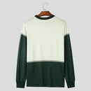 INCERUN Mens Color Block Long-Sleeve Pullover Hoodie Casual Comfortable Crew Neck Top for Male S-5XL