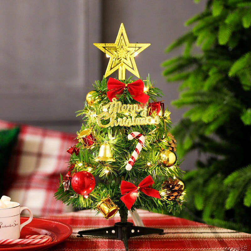 30cm Mini Christmas Tree Decoration with Lights Christmas Tree Set With Lights Christmas Decoration Desktop Mini Ornaments for Home Desk