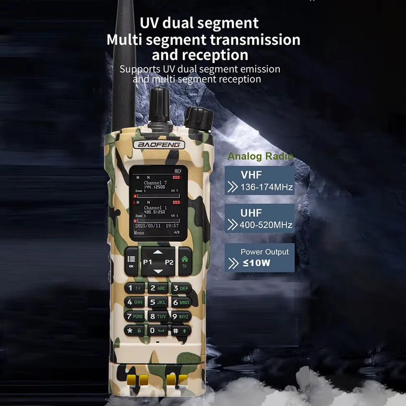 Baofeng DM-32UV 8W Power Camouflage Walkie Talkie DMR Digital Analog Two Way Radio GPS APRS 4000 Channels Dual Mode Communication