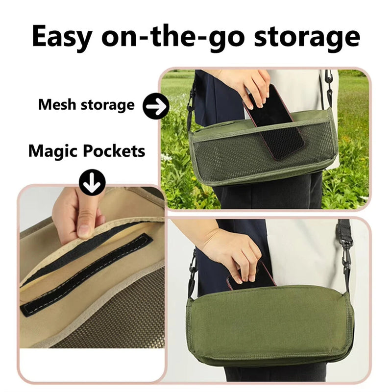 IPRee Wear-resistant Foldable Backpack Stool Portable Small Mazar Satchel Pen Bag Camping Stool Lightweight Outdoor Folding Chair for Fishing Travel