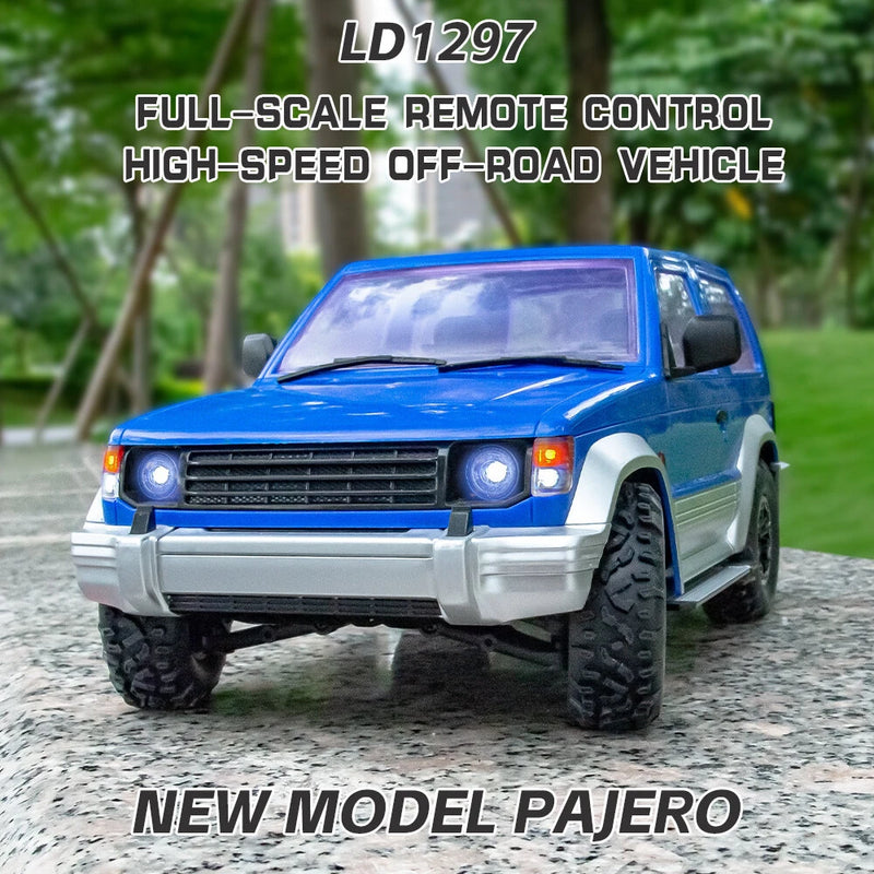 LDRC 1297 RTR Pajero 1/14 4WD RC Car LED Light Off-Road Truck Climbing Rock Crawler Full Proportional Vehicles Models Remote Control Toys
