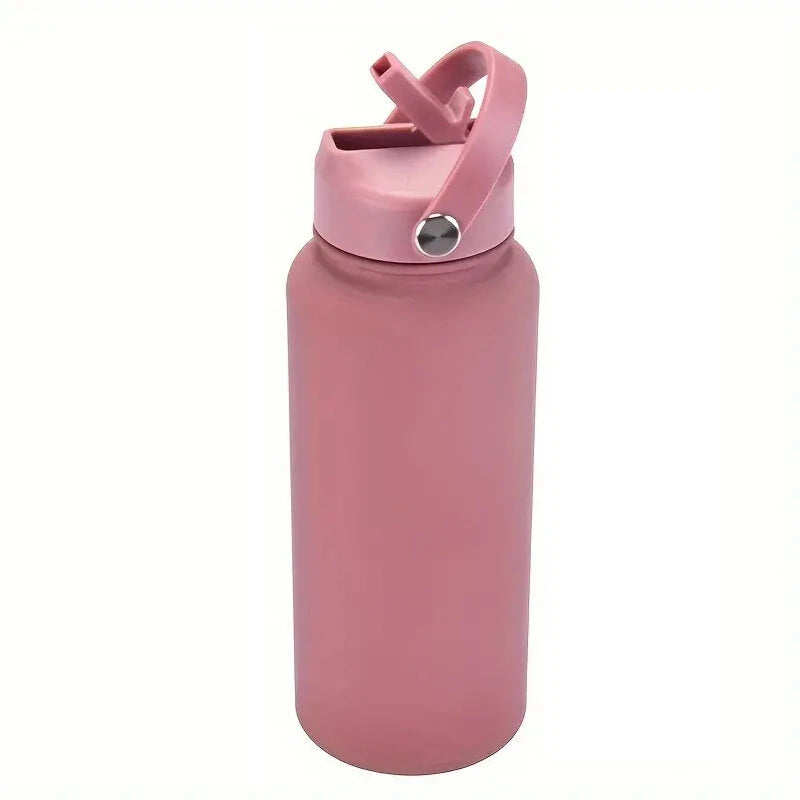 IPRee 1000ml Thermos Cup LID With Straw And Handle Sealed Leak Proof Portable Handle Outdoor Sports Water Bottle