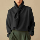 INCERUN Mens Solid Color Scarf Neck Pullover Hoodie Fashion Men Long Sleeve Top Clothing Comfortable