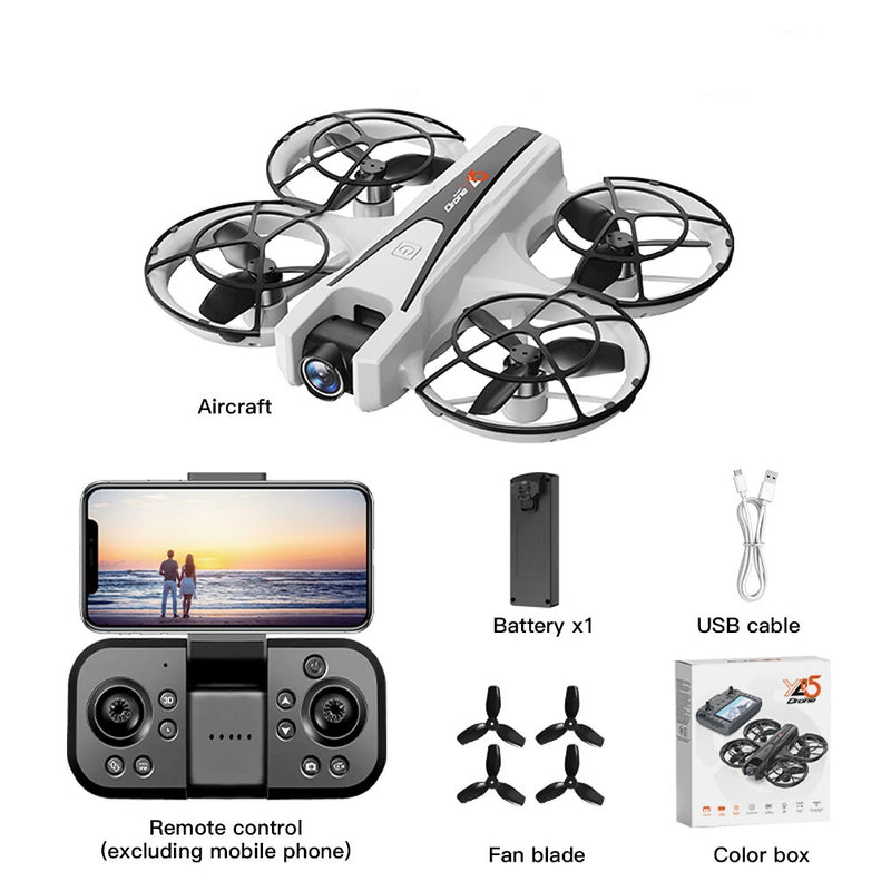 YLR/C YL05 WiFi FPV with 4.9inch LCD Screen Controller HD Dual Camera Electrically Adjustable Optical Flow Hover Circle Protection LED Brushless 2.4G 4CH 6-Axis Remote Control Toys RC Drone Quadcopter RTF