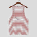 INCERUN Mens Striped U-Neck Sleeveless Casual Vest Simple Gym Sports Tank Top