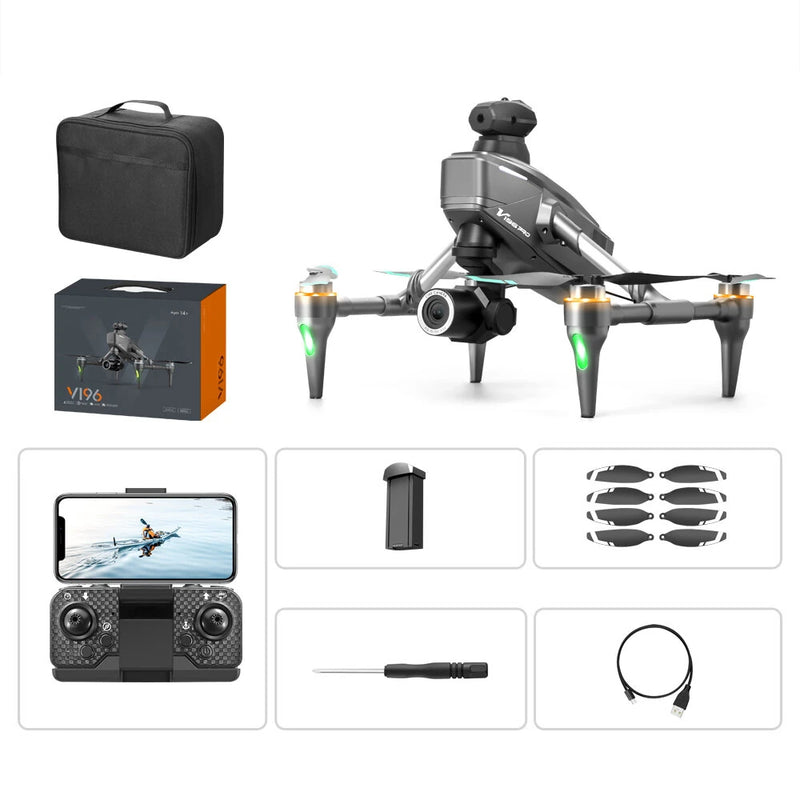 WLRC V196 PRO WiFi FPV with HD Dual Camera Servo Gimbal 360 Intelligent Obstacle Avoidance Optical Flow Positioning Brushless RC Drone Quadcopter RTF