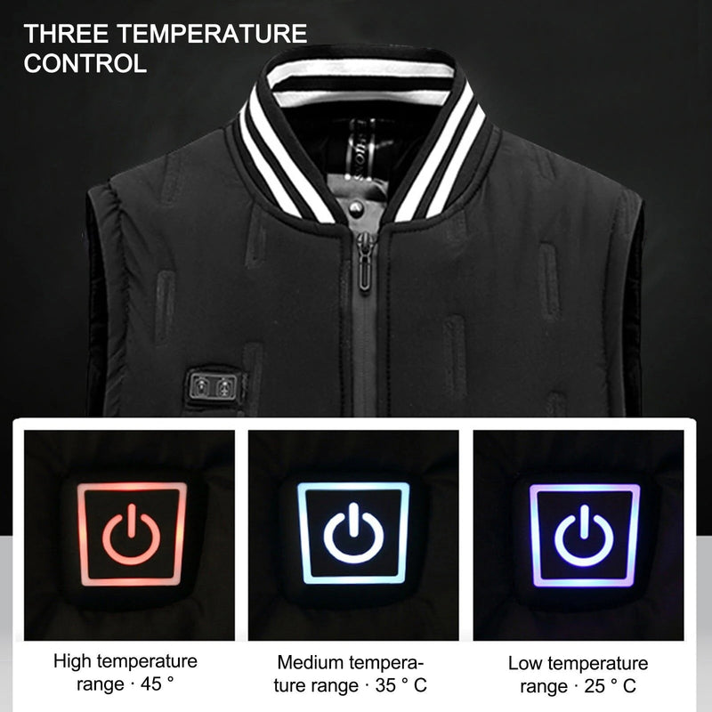 TENGOO HV-09 Heated Vest 9 Heating Areas Oversized Women Men Winter Vest Self Heating Vest Usb Electric Thermal Vest Jacket Outdoor Vest