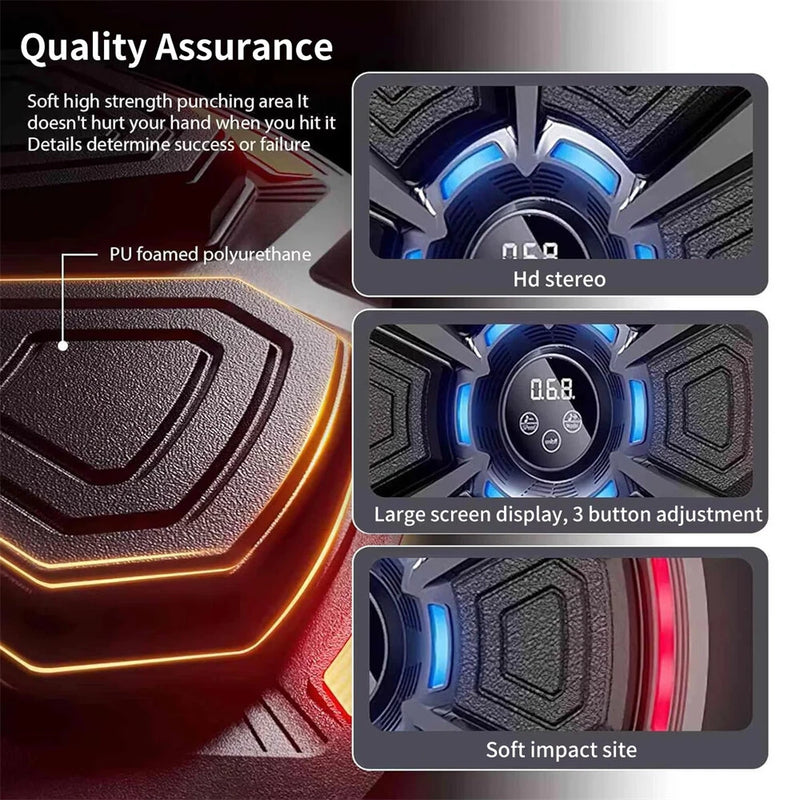 KALOAD Music Boxing Machine with 6 Targets 9 Speeds USB Rechargeable Smart Bluetooth-Compatible Boxing Pads Workout Wall Target Punching Training Equipment for Home Exercise