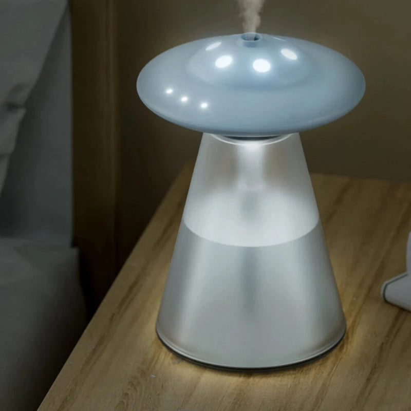 800ML Smart USB Charging UFO Humidifier Cordless Portable Air Humidifier Essential Oil Diffuser Rechargeable Perfume Aroma Mist Spayer for Car Home Plants