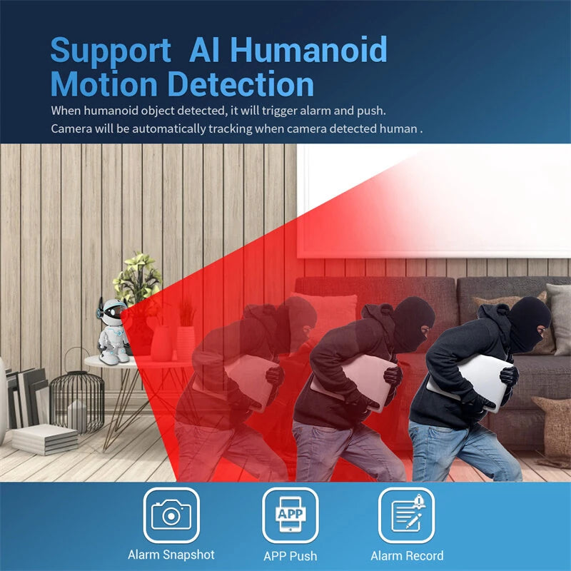 ESCAM PT205 5G Dual Wifi Smart Robot Camera Wireless PTZ AI Automatic Tracking Motion Detection Security Camera Two-way Audio Night Vision Hieasy APP