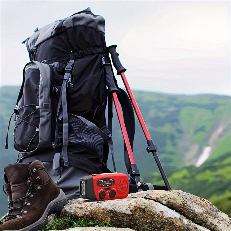 Weather Alert Emergency RadioAM/FM/NOAA Emergency Radio Solar Hand Crank USB Charging Generator 2000mAh Power Bank Flashlight